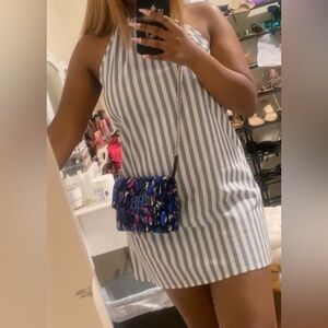 Pinstripe short summer dress